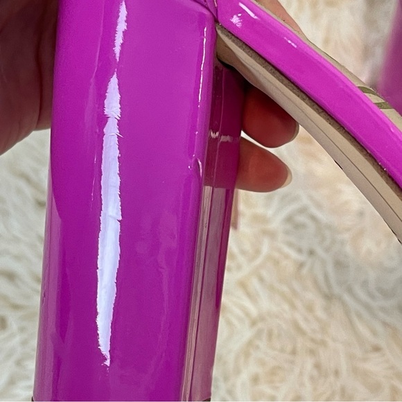 Sam Edelman Yaro Sandal in Neon Fuchsia Patent block heel size 10 ankle strap - Picture 4 of 13